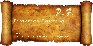 Pinterics Fruzsina névjegykártya